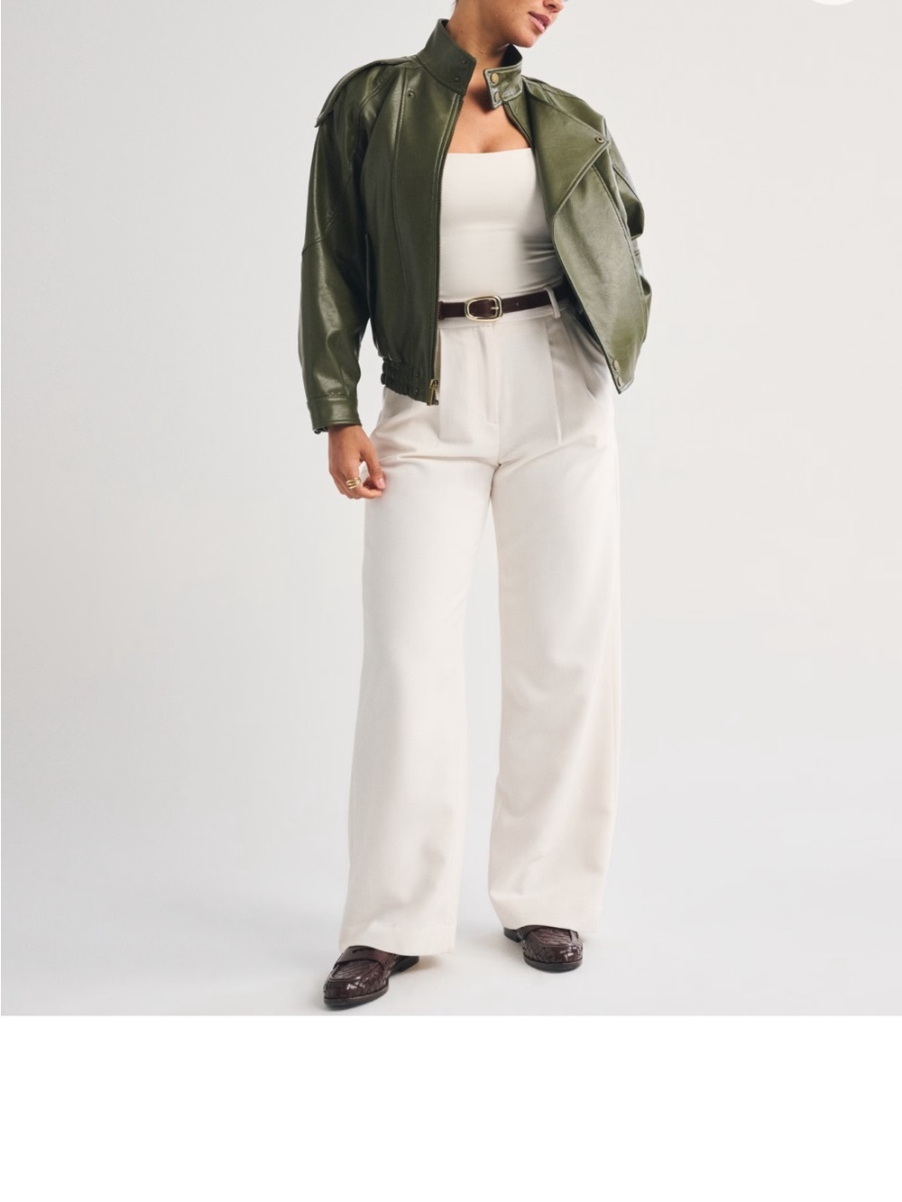 Curve Love A&F Sloane Tailored Wide Leg Pant